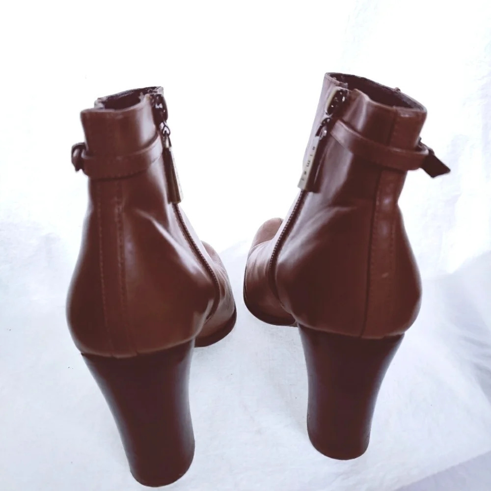 KIMEL Cognac Genuine Leather Booties - Picture 6 of 16